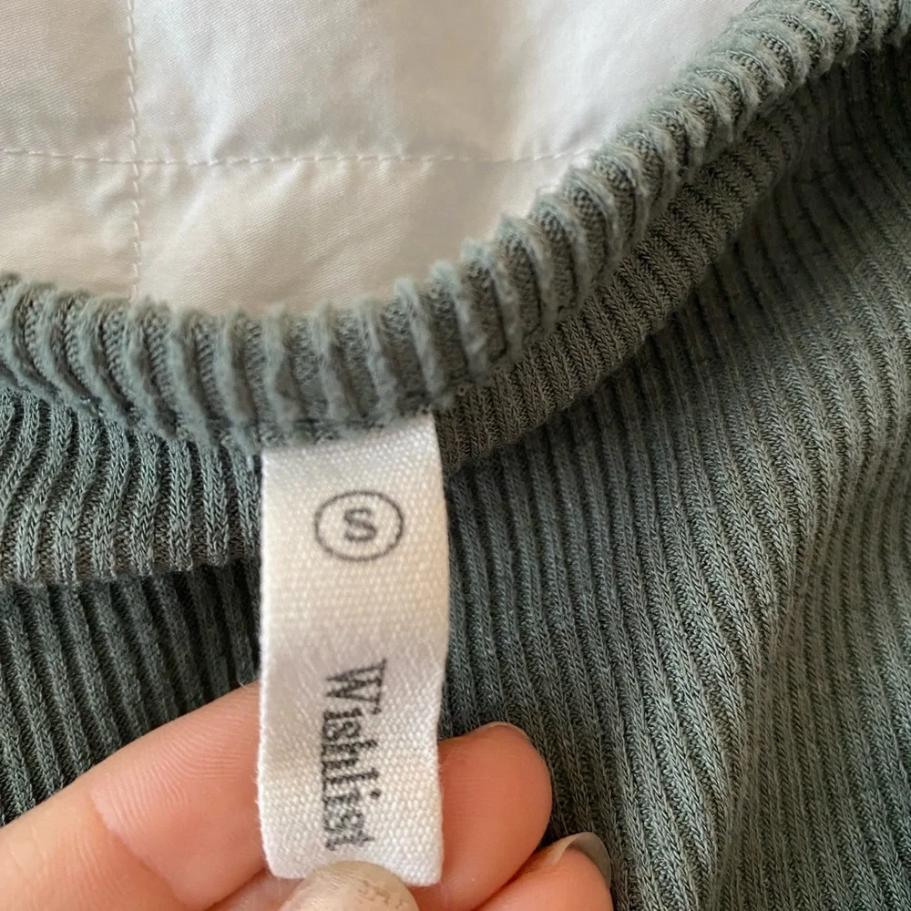 Blue-gray Ribbed Button Tank Top - Picture 4 of 4